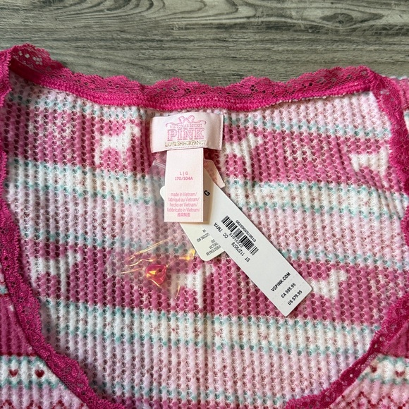 PINK X LoveShackFancy Waffle Henley Shirt - Picture 6 of 6